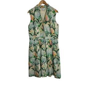 Emily and Fin Clara Shirt Dress Tropical Womens Large Sleeveless Floral‎ Pockets